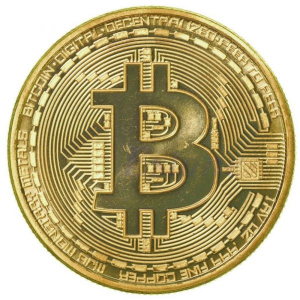 Gold Plated Collectible Bitcoin Coin - Gold