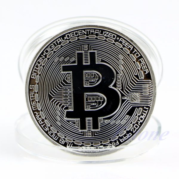 Gold Plated Collectible Bitcoin Coin - Silver