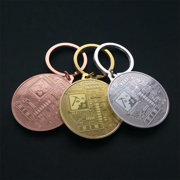 Bitcoin Coin Key Chain - Silver - 1