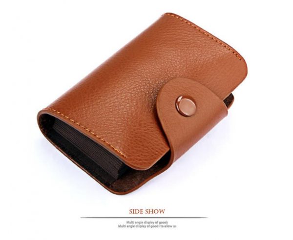Leather Business Card Holder - Angle