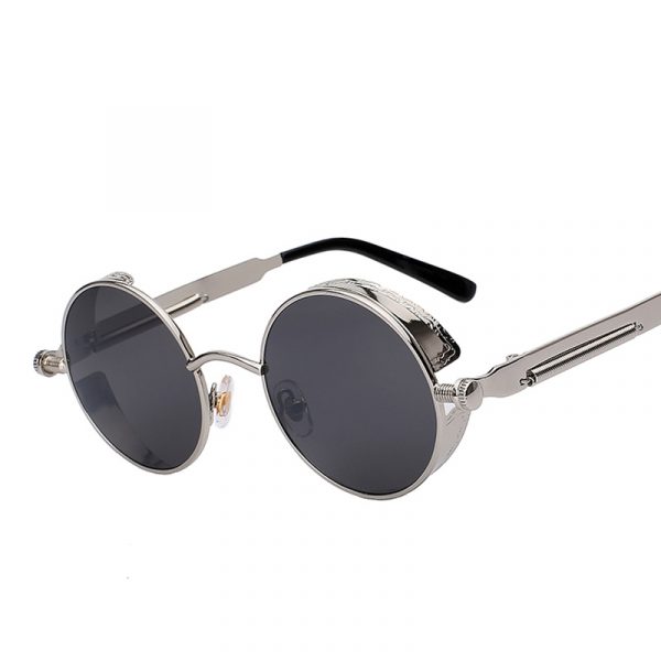 Round Retro Steampunk Metal Sunglasses 3