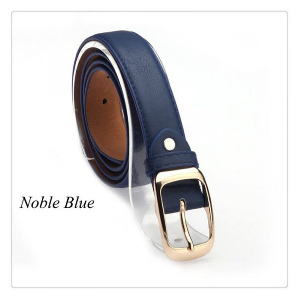 Women's Faux Leather Belt With Metal Buckle