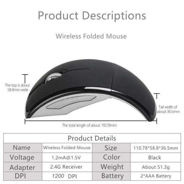 Foldable Computer Travel Mouse - 1