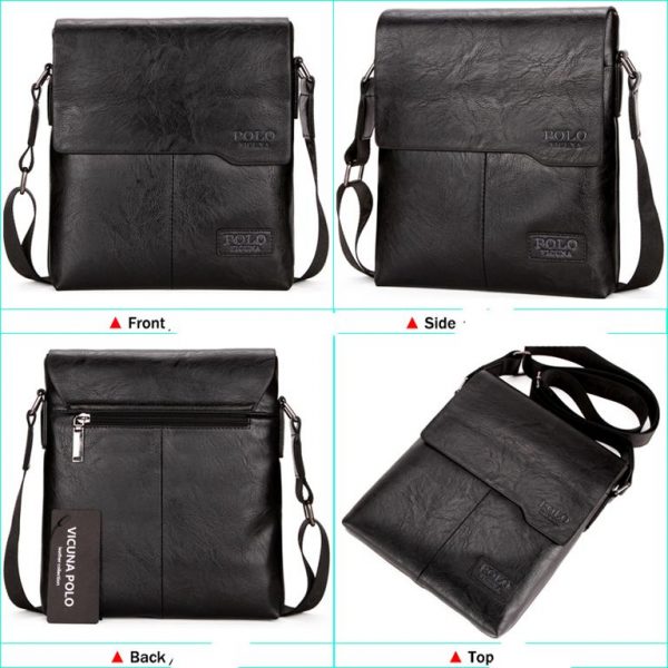 Men's Casual Leather Bag - Views