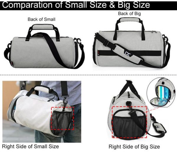 Men's Cylindrical Sports Gym Bag - Comparison