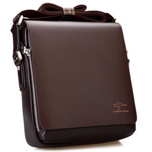 Men's Leather Messenger Crossbody Bag