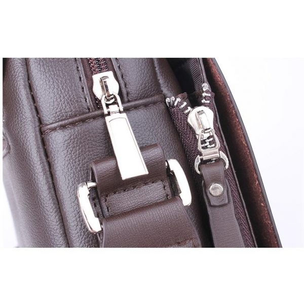 Men's Leather Messenger Crossbody Bag - Detail 2