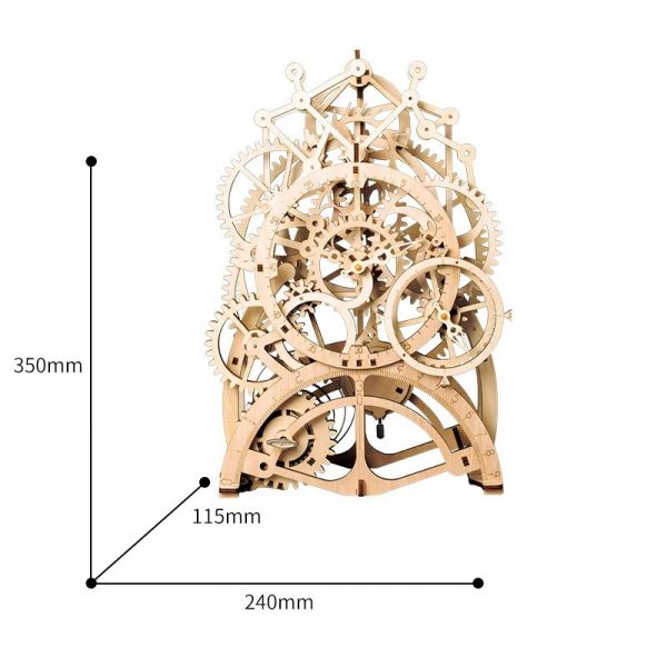 Pendulum Clock Wooden Model Kit - Size