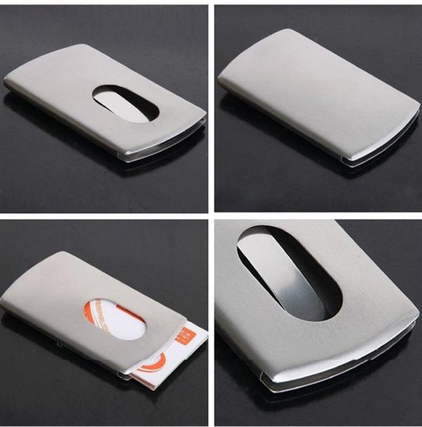 Stainless Steel Business Card Holder - MultiView
