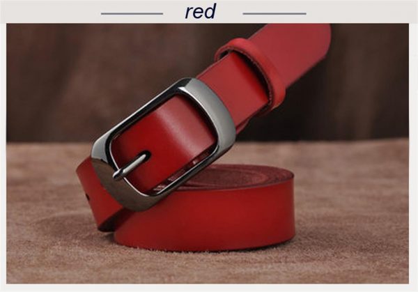 Women's Genuine Leather Fashion Belt - Red