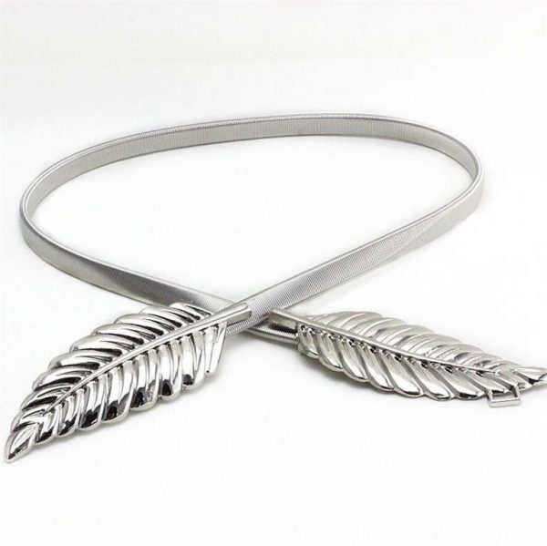 Women's Skinny Metallic Belt - Silver