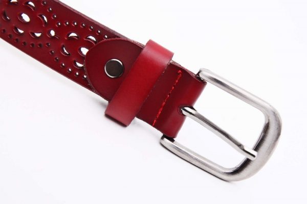 Women's Wide Genuine Leather Belt - Buckle