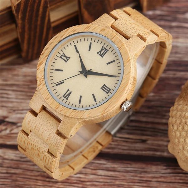 Bamboo Handmade Wooden Watch - Angle