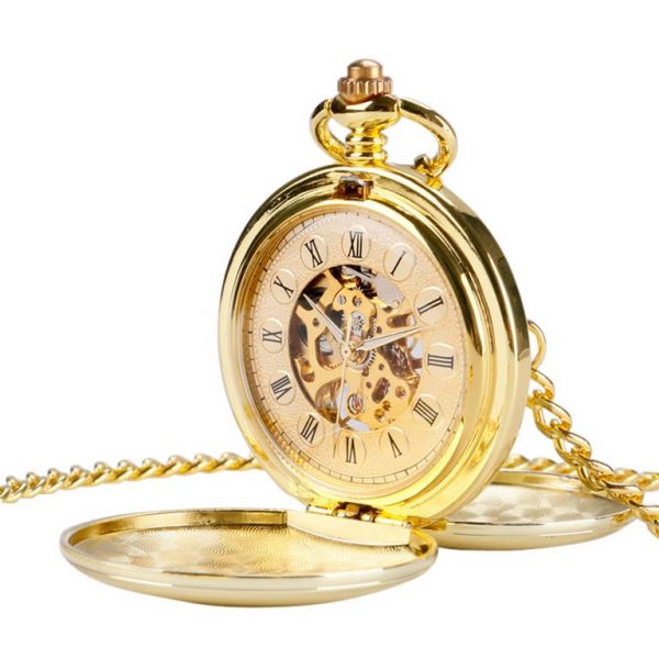 Gold Color Mechanical Pocket Watch - Front