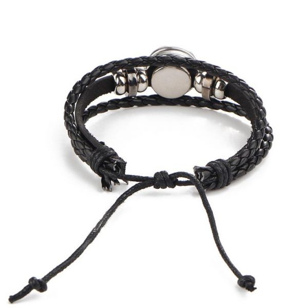 Men's Leather Zodiac Bracelet - Back