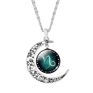 Trendy Silver Plated Zodiac Necklaces - Capricorn