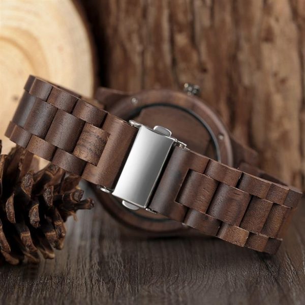 Unique Hollow Handmade Wooden Watch - 4