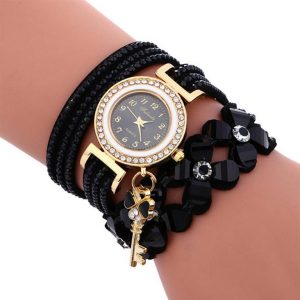 Women's Charm Bracelet Watch - Black