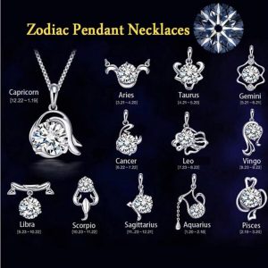 Women's Zircon Silver Plated Zodiac Pendants
