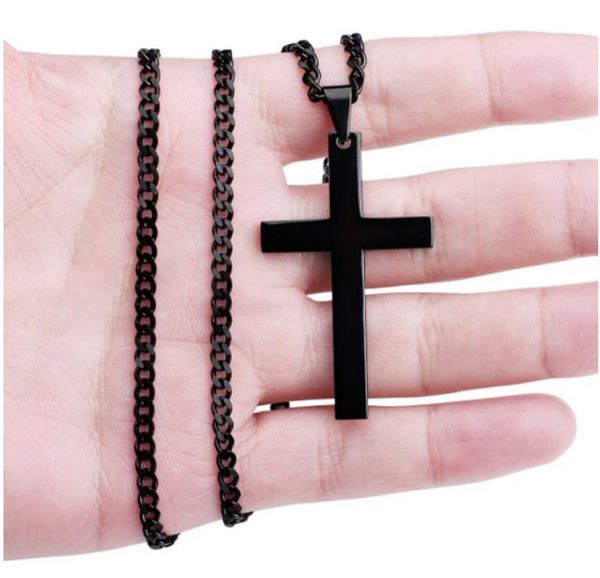Cross Pendant With Chain - Black Comp