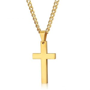 Cross Pendant With Chain - Gold