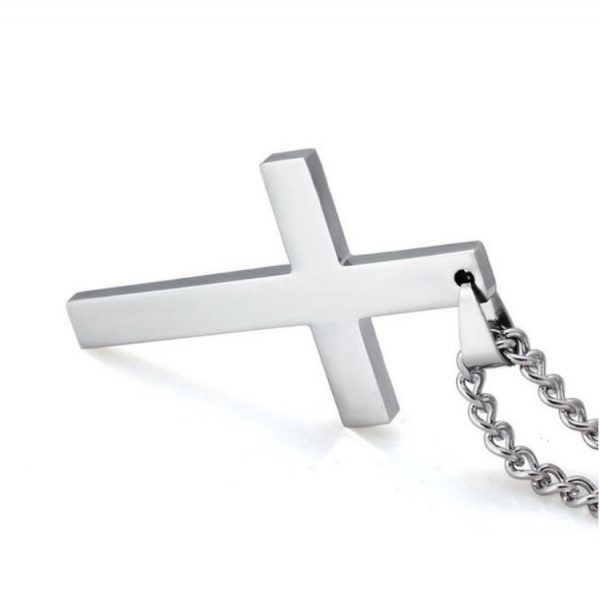 Cross Pendant With Chain - Silver Cross