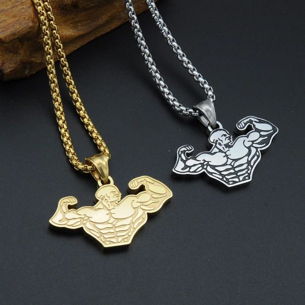 Gym Muscle Pendant Chain For Men - Bling Collection - Double