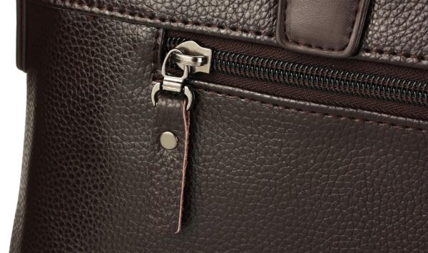 Men's Casual Leather Bag Set - Zipper Detail