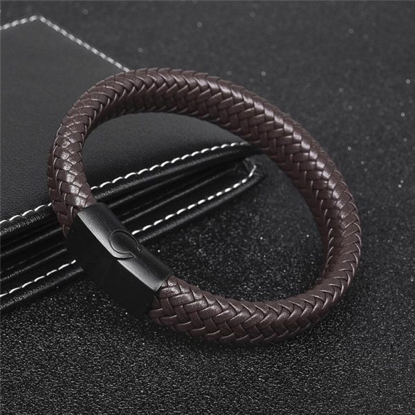 Men's Leather Braided Bracelet - 5