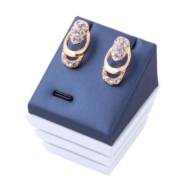 Rose Gold Crystal Party Dress Jewelry Sets For Women - Earrings Box