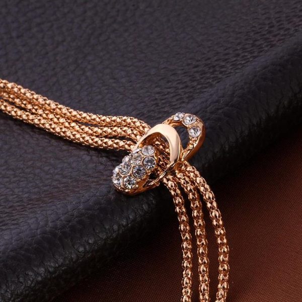Rose Gold Crystal Party Dress Jewelry Sets For Women - Bracelet