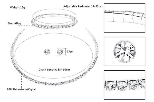 Silver Circle Bridal Jewelry Set - Single