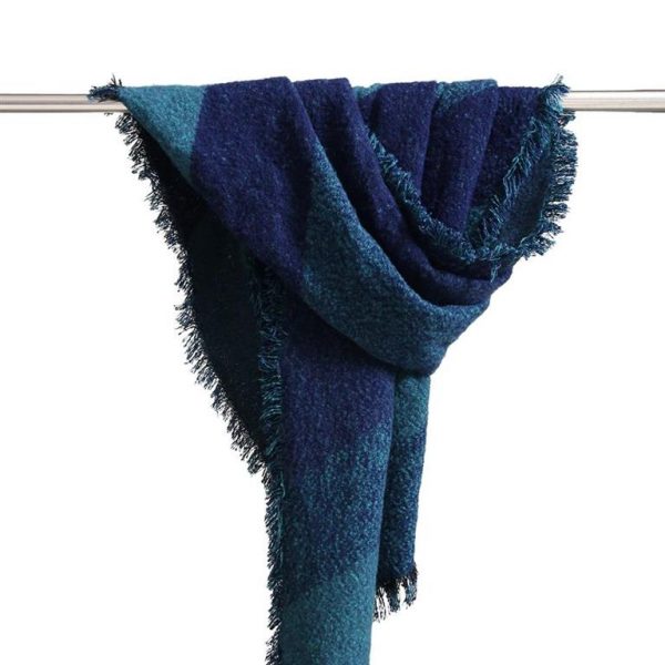 Warm Winter Shawls for Women - Blue