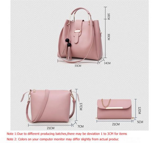 Women's 3 Piece Handbag Set - Sizes