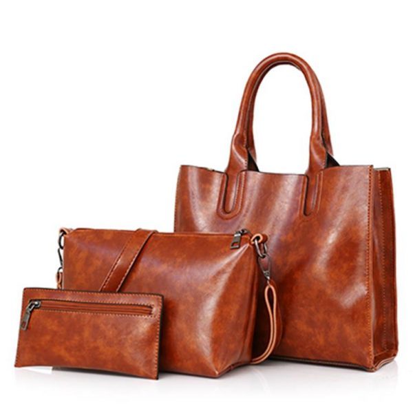 Womens-High-Quality-3-Set-Handbags-brown