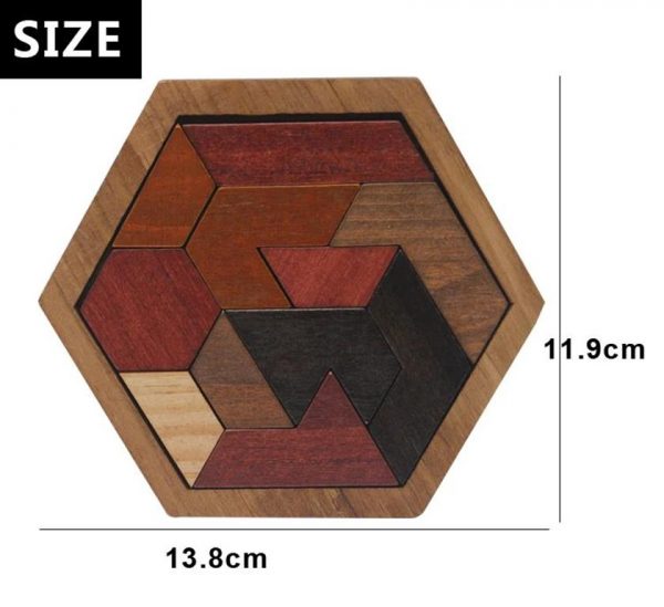 Wooden Jigsaw Puzzle - Geometric - Size