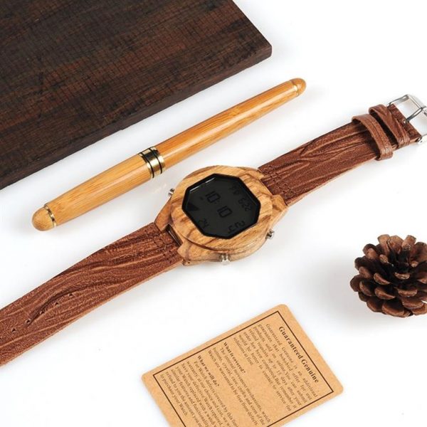 Digital Wooden Watch - Desk