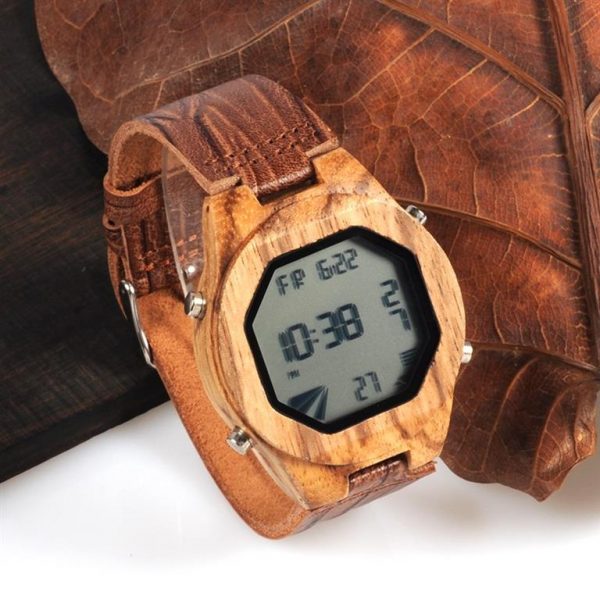 Digital Wooden Watch - Front 2