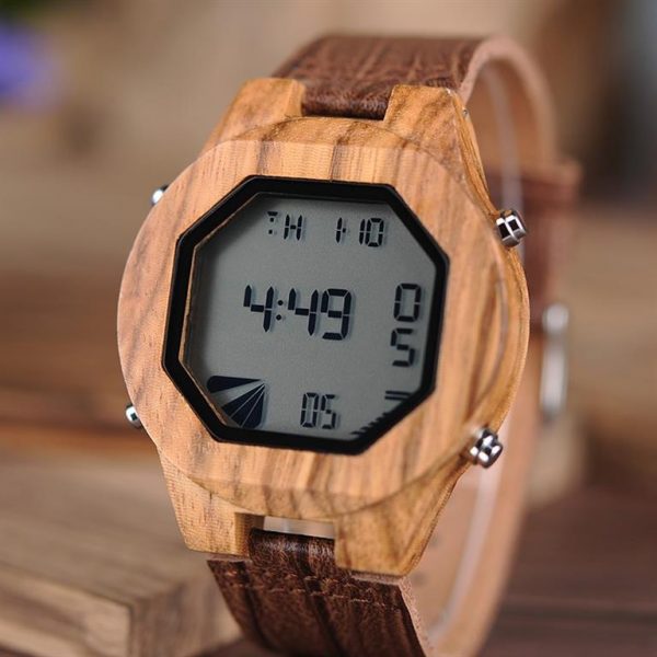 Digital Wooden Watch