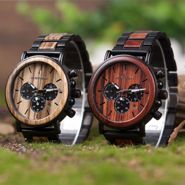 Men's Wooden Military Watch - Duo