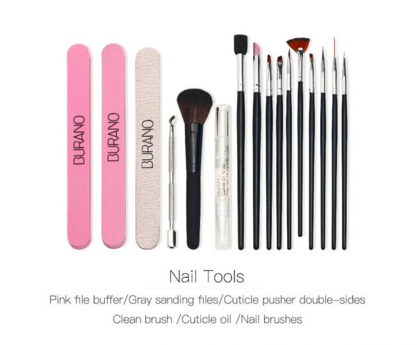 Nail Art Manicure Kit - Tools - Brushes