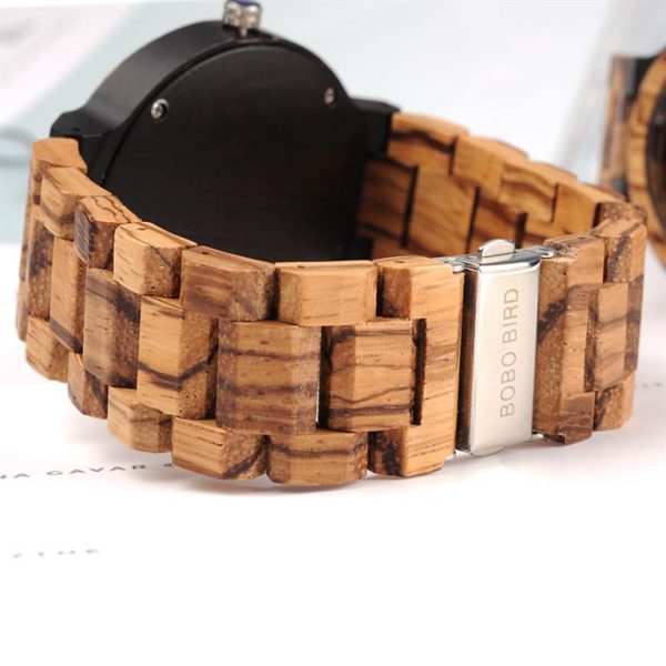 Men's Wooden Watch With Week Display - Back