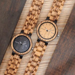 Men's Wooden Watch With Week Display - duo