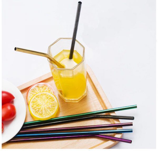 Colourful Reusable Stainless Steel Straws - 1
