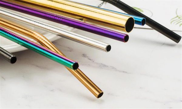 Colourful Reusable Stainless Steel Straws - 6