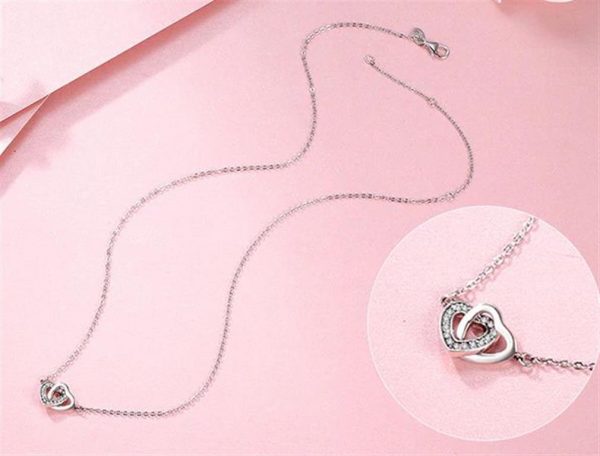 Sterling Silver Connected Hearts Pendant - 3