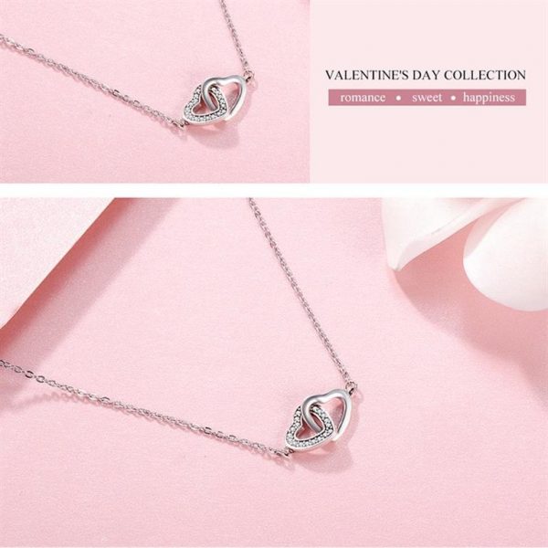 Sterling Silver Connected Hearts Pendant - 4