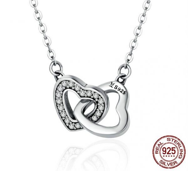 Sterling Silver Connected Hearts Pendant