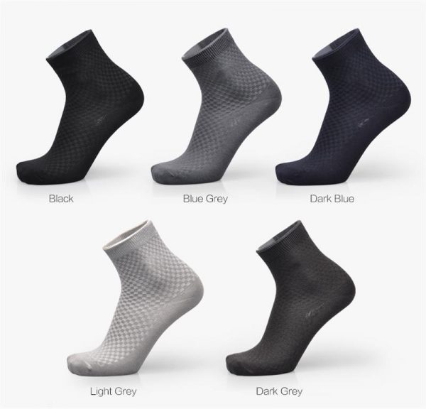Men's Breathable Bamboo Fiber Business Socks - 5 pairs - Colours
