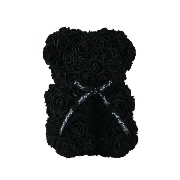 Beautiful Rose Teddy Bear - Black